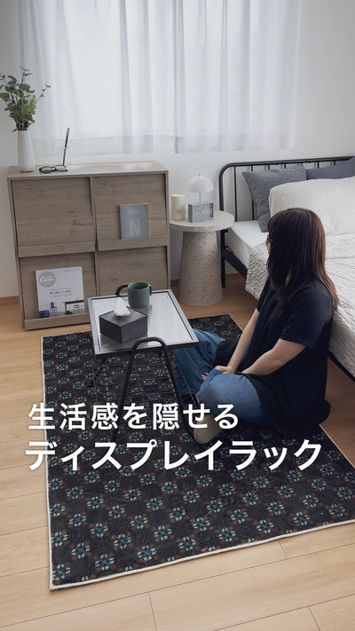 ビンテ-ジラタン製ディスプレイラックインテリアラック 匿名配送、送料込み ディスプレイラック 『LODEN ローデン』/魅せて飾って隠してすっきり