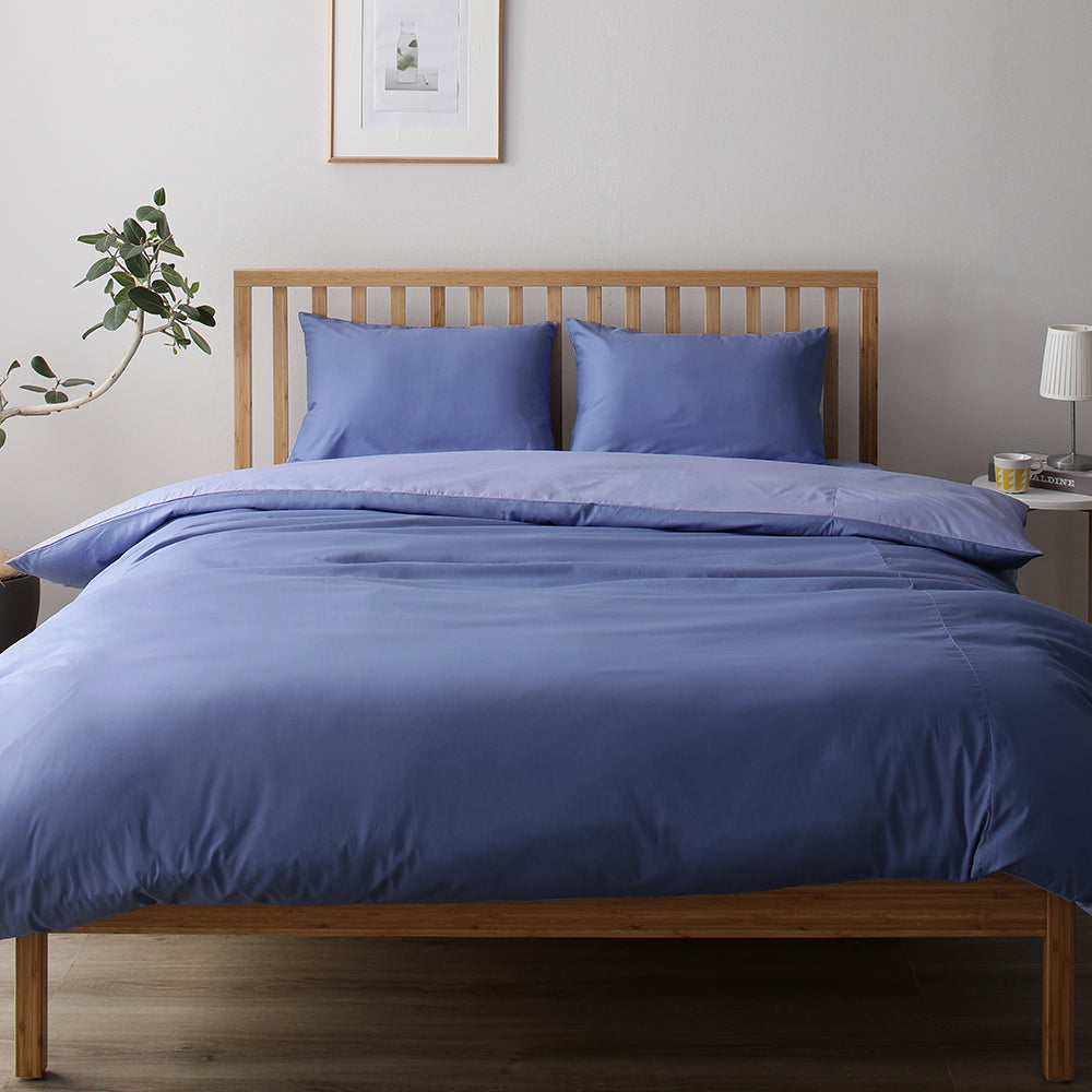 シーツセット 布団用・グレーブルー×ラベンダーサックス