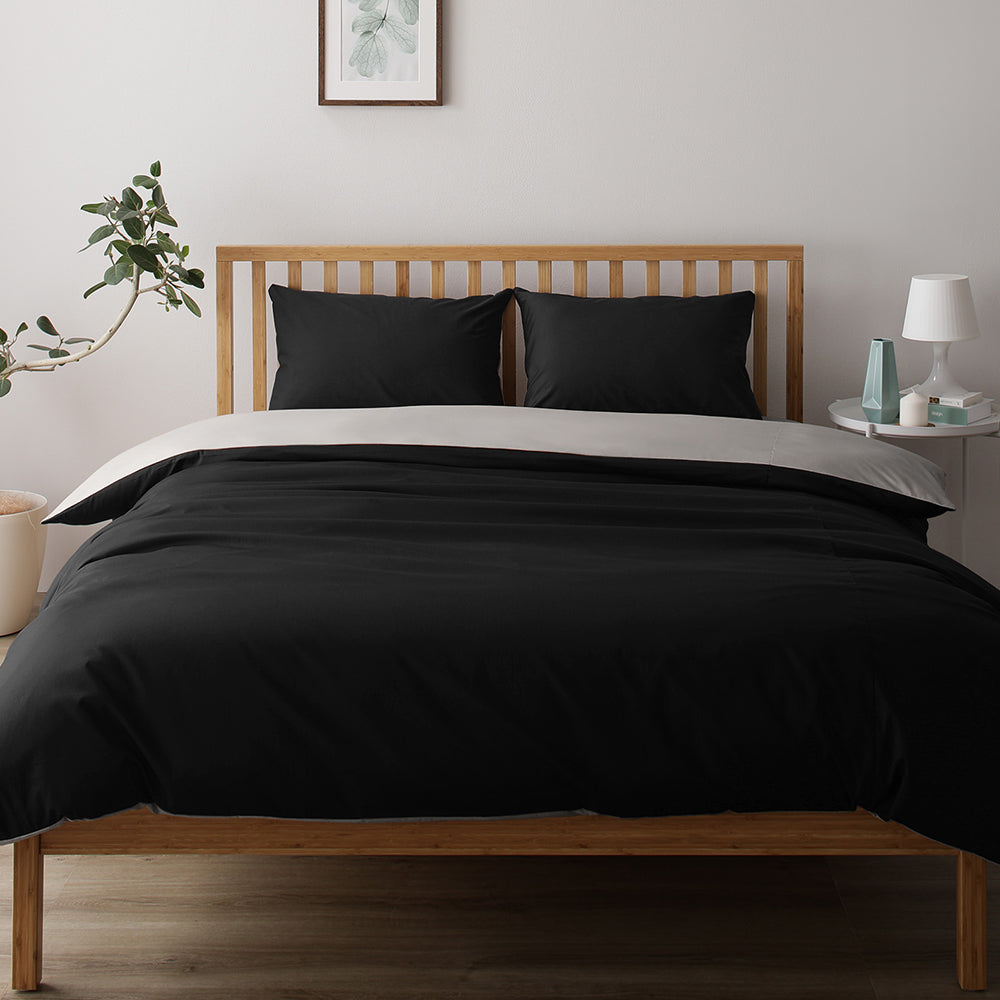 シーツセット 布団用・ブラック×グレー