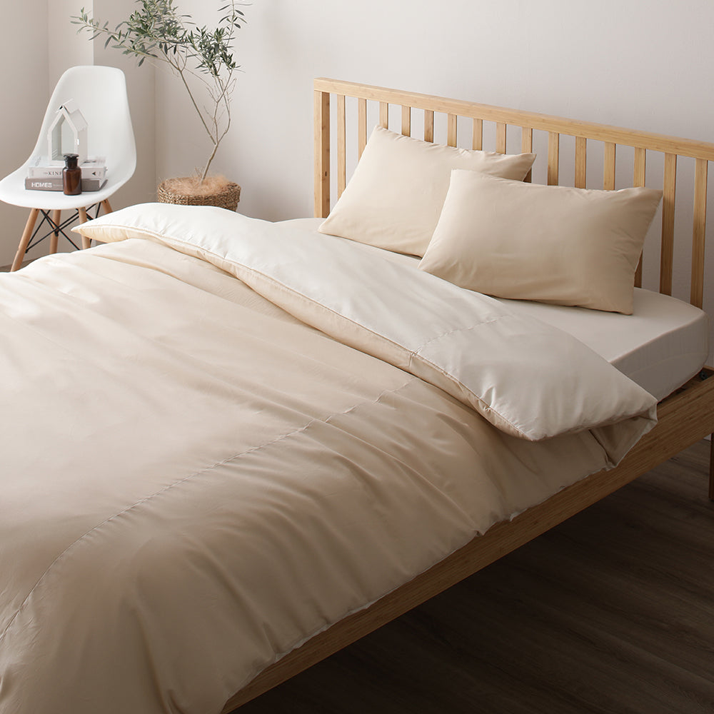 シーツセット 布団用・ベージュ×バニラ