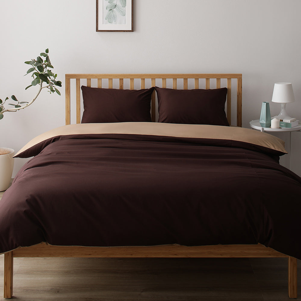 シーツセット 布団用・ブラウン×ライトブラウン