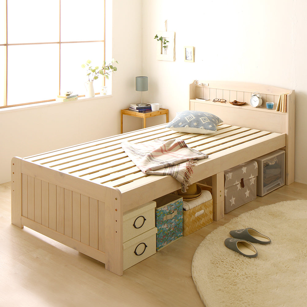 RASIK カントリー調ベッド『Ecruエクル』ミドルタイプ　床下20～32cm 01wh_34cf5aa0-6c8a-4ed7-bc76-