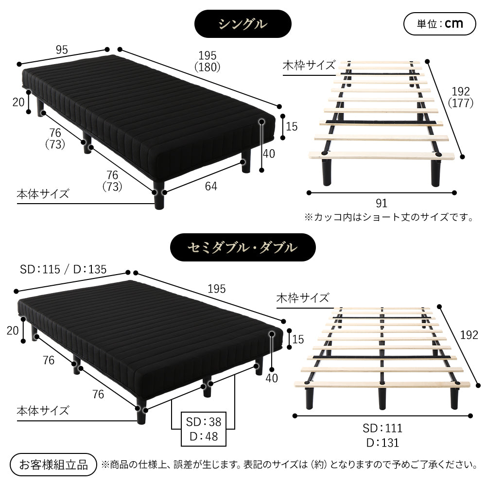 シングル　セミダブル　ダブル